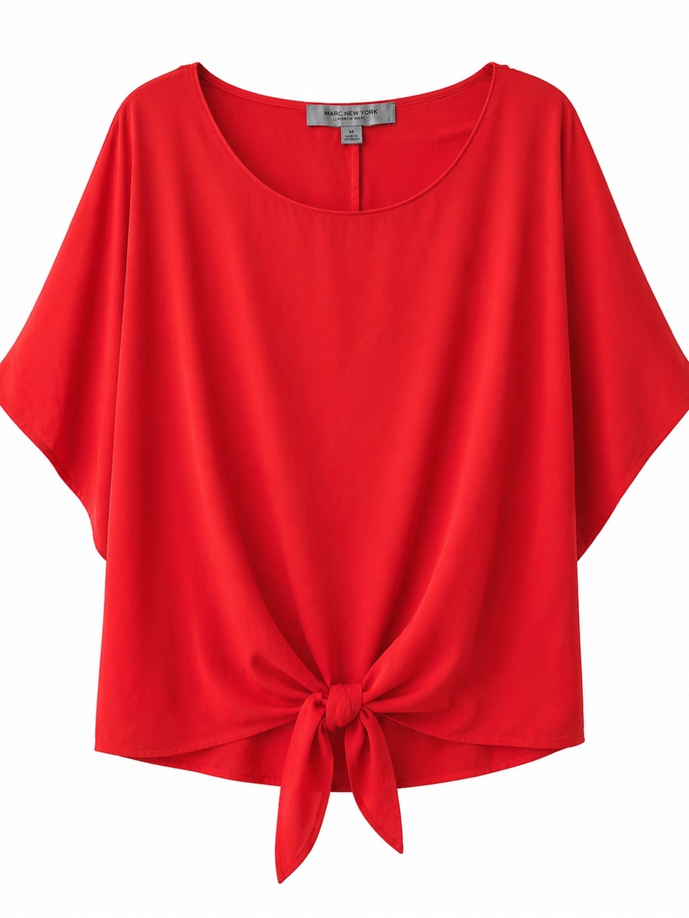 Marc New York Coral Tie-Front Blouse | Flowy Lightweight Top